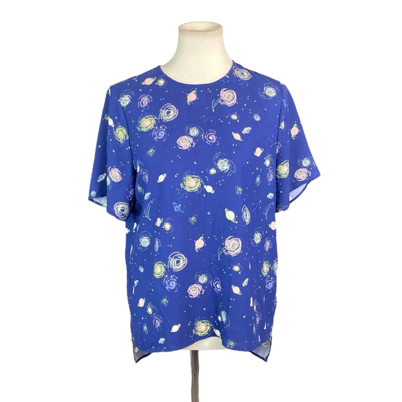 Woman’s Modcloth “lost in space” hi low blouse size M - Picture 1 of 5